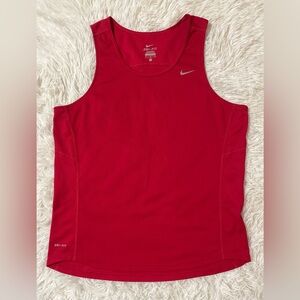Nike Running Miler Dri-FIT Breathable Active Gym Workout Tank Top Red Mens M